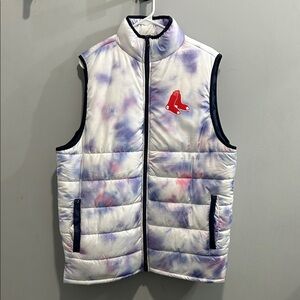 Grateful Dead and Boston Red Sox Tie-Dye Puffer Vest